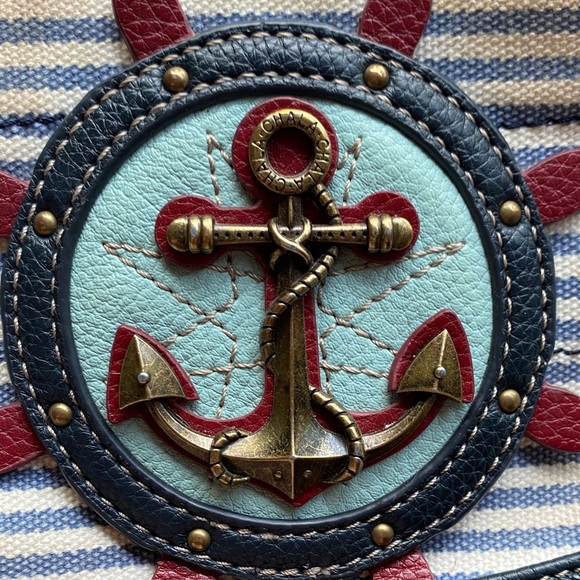 Chala Nautical Anchor Crossbody Bag - Blue and Brown GUC - Picture 2 of 8